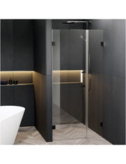 Porta doccia a battente sinistra con cerniere nere SCANDIC NXT 102 RIHO 140x200 cm