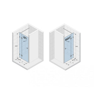 Porta doccia a battente sinistra con cerniere nere SCANDIC NXT 104 RIHO 120x200 cm