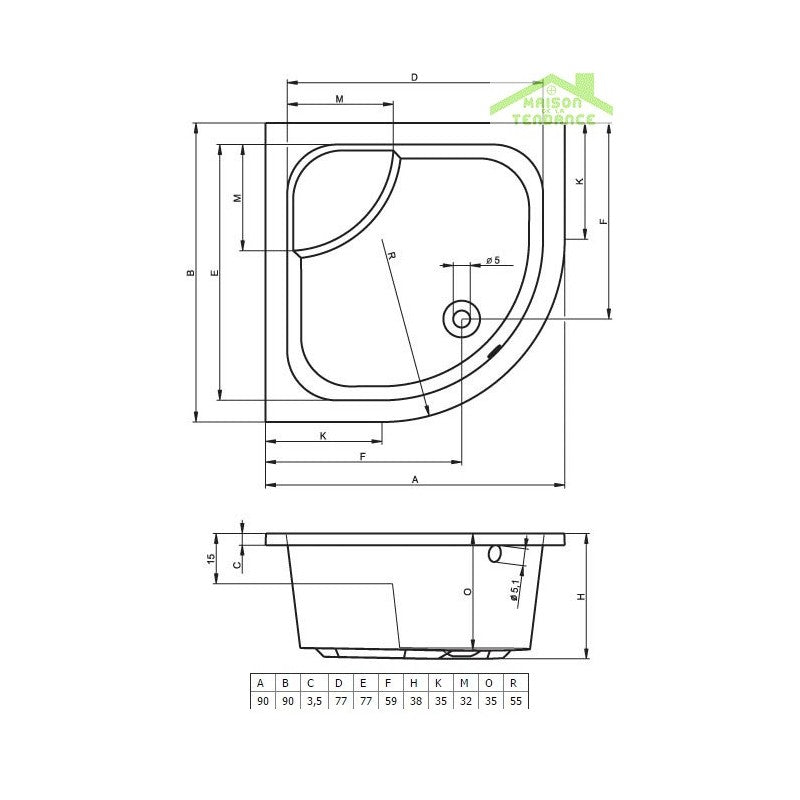 Porta doccia a battente dritta con cerniere cromate SCANDIC NXT 102 RIHO 90x200 cm