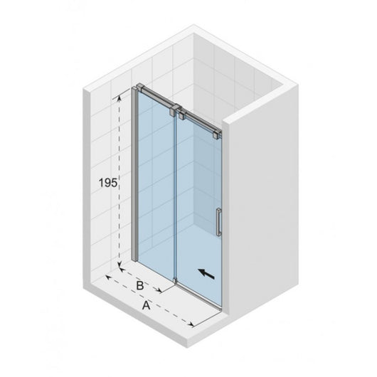Porta doccia scorrevole OCEAN 104 RIHO 100x195 cm