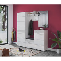 Porta abiti con mensola - Bianco Laccato - KLEANKIN