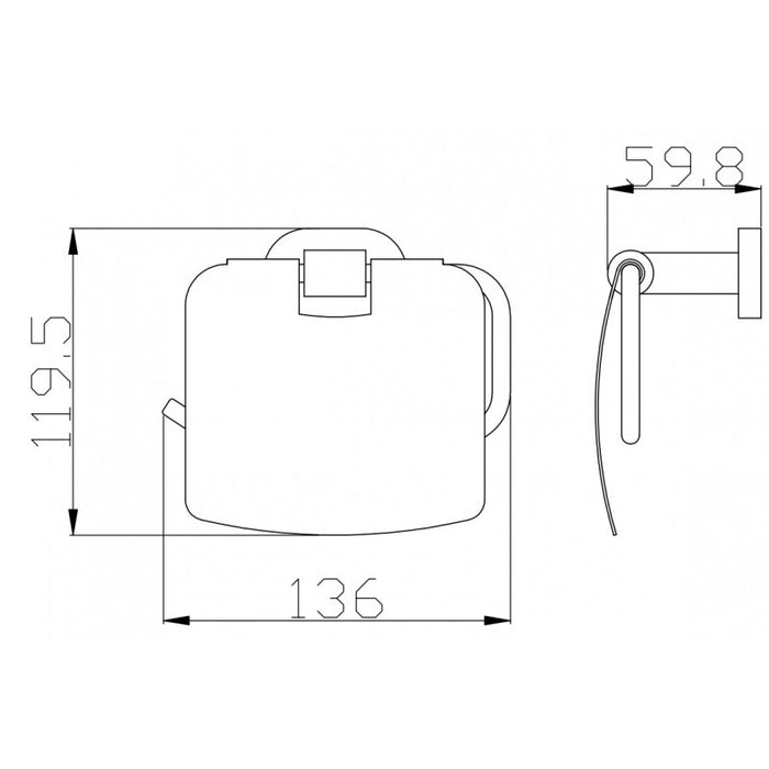 Portarotolo YUKON con coperchio in ottone cromato 13,6 cm