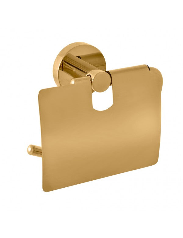 Portarotolo COLORADO con coperchio in ottone oro spazzolato 14,2 cm