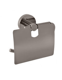 Portarotolo COLORADO con coperchio in metallo grigio ottone 14,2cm