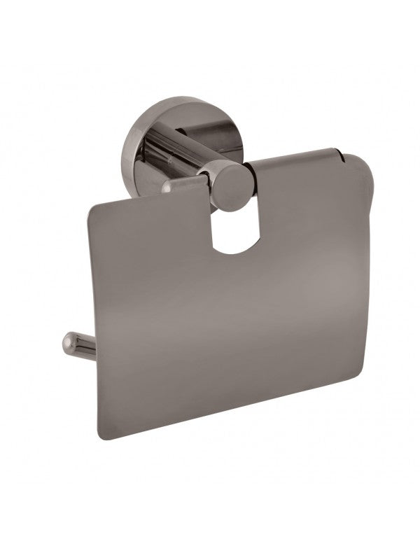 Portarotolo COLORADO con coperchio in metallo grigio ottone 14,2cm