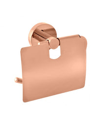 Porta carta igienica con coperchio COLORADO in ottone oro rosa lucido 14,2 cm