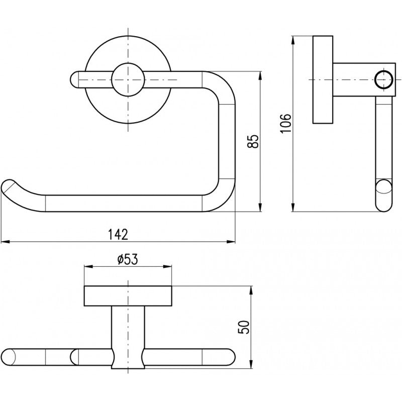 Portarotolo COLORADO in metallo lucido ottone grigio 14,2 cm