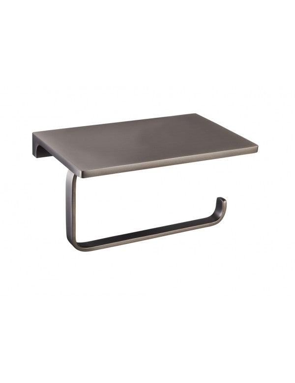 Portarotolo da parete con ripiano NIL in metallo grigio ottone 15,8 cm