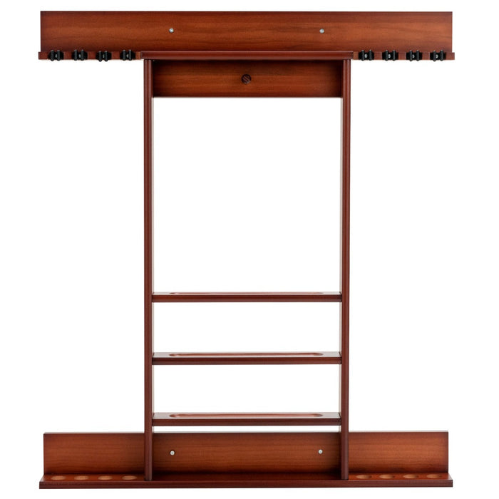 Portastecche da biliardo a parete 8 stecche e scanalature 3 livelli 15 supporti per palline 1 supporto per palline triangolari in legno per club 20_0007365