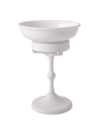 Portasapone da tavolo retrò MORAVA in ottone bianco 10,9x 15 cm