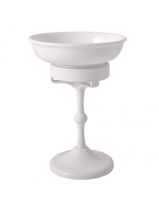 Portasapone da tavolo retrò MORAVA in ottone bianco 10,9x 15 cm