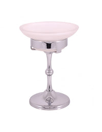 Portasapone retrò da appoggio MORAVA in ottone cromato 10,9x 15 cm