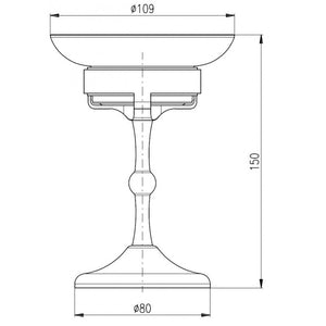 Portasapone da tavolo retrò MORAVA in ottone nero 10,9x 15 cm