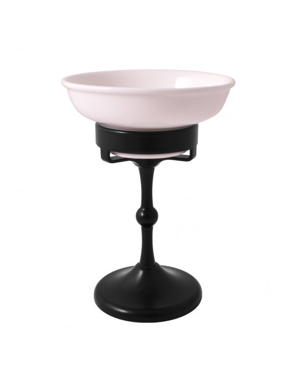 Portasapone da tavolo retrò MORAVA in ottone nero 10,9x 15 cm