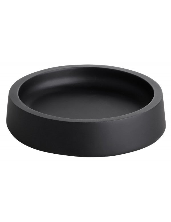 GAMMA Portasapone Rotondo da Tavolo in Resina Nera Opaca 11 x11 x2,5 cm