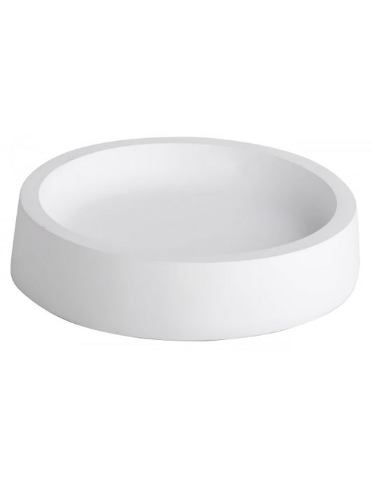 GAMMA Portasapone Rotondo da Tavolo in Resina Bianco Opaco 11 x11 x2,5 cm