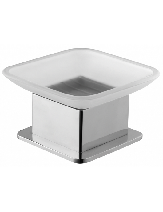 PLAZA portasapone quadrato autoportante in vetro 8x8x6 cm