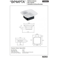 Portasapone NERO Quadrato in Ottone Nero e Vetro 10,3 x4,2 x11,7 cm