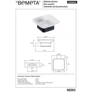 Portasapone NERO Quadrato in Ottone Nero e Vetro 10,3 x4,2 x11,7 cm