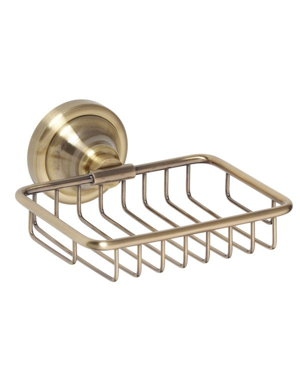 Portasapone con griglia in ottone installazione a parete RETRO 14x6,5x14,2 cm