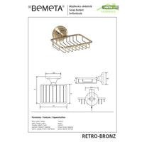 Portasapone con griglia in ottone installazione a parete RETRO 14x6,5x14,2 cm