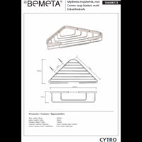 CYTRO Portasapone angolare in acciaio inox 23x13x3 cm