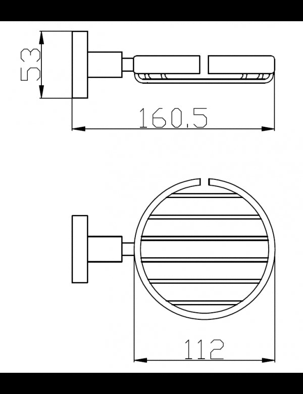 COLORADO portasapone grill in ottone cromato 16,05x5,3 cm