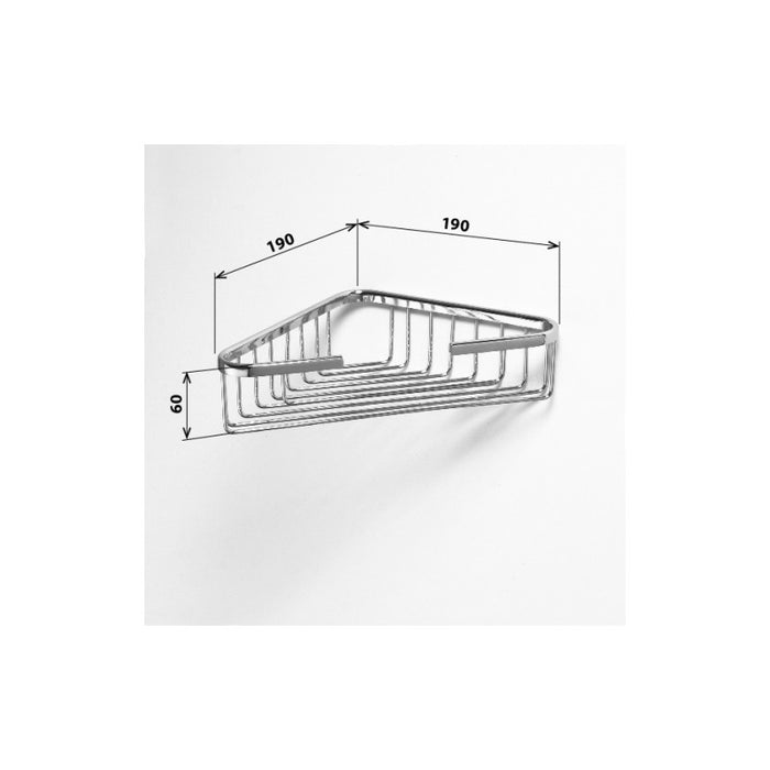 CYTRO Portasapone Corner Grill in ottone cromato 24,5x15x6 cm
