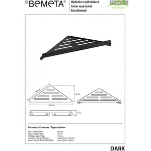 Portasapone con griglia angolare da parete in ottone DARK 26,2x 3,5x 14,2 cm