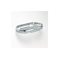 CYTRO portasapone a griglia ovale in ottone cromato 11,5x20x3 cm