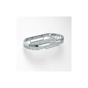 CYTRO portasapone a griglia ovale in ottone cromato 11,5x20x3 cm