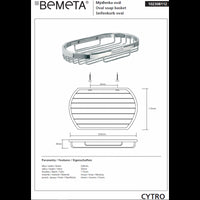CYTRO portasapone a griglia ovale in ottone cromato 11,5x20x3 cm