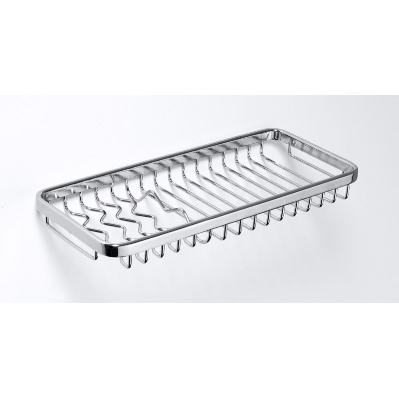 CYTRO Portasapone rettangolare a griglia in ottone cromato 30x 13x 2 cm