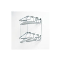 CYTRO Portaoggetti angolare a doppio ripiano in ottone cromato 16x15,5x32,5 cm