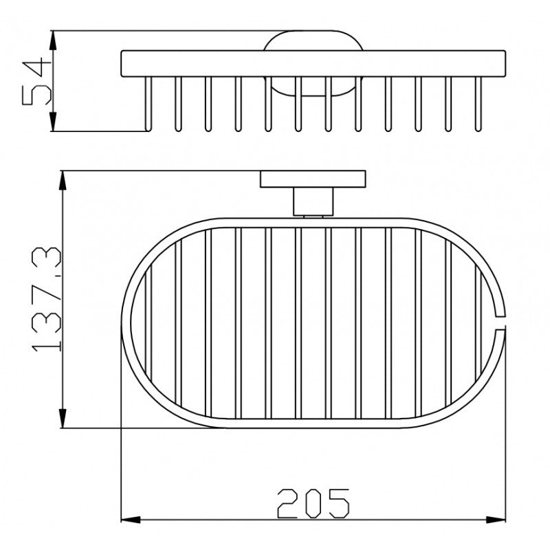 YUKON portasapone grill in ottone cromato 20,5x13,73 cm H. 5,4 cm