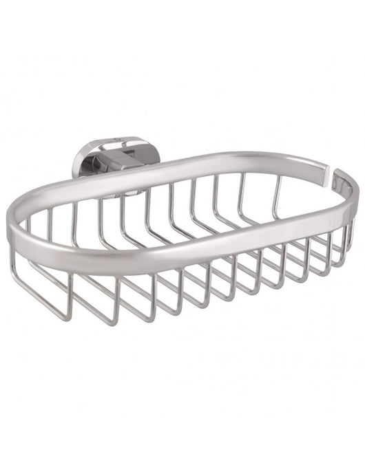 YUKON portasapone grill in ottone cromato 20,5x13,73 cm H. 5,4 cm