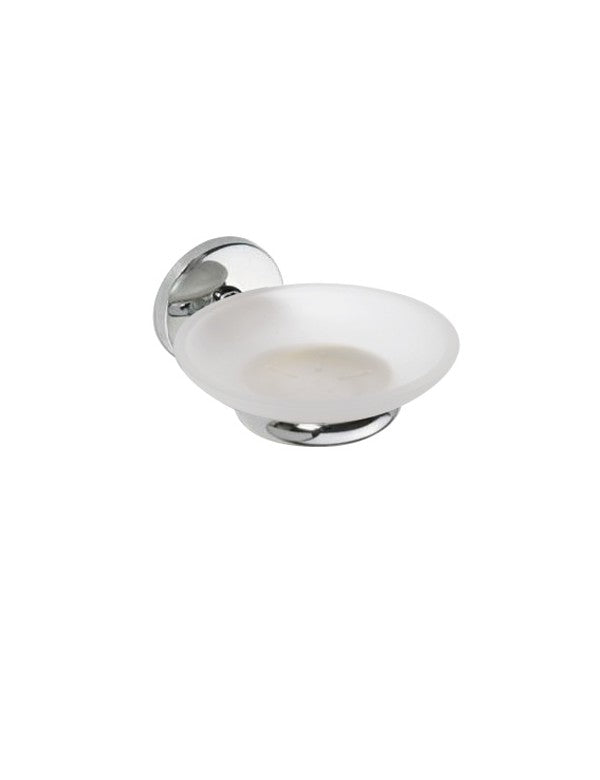 ALFA portasapone da parete in vetro sabbiato 12,5cmx 5cm x 13cm