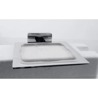 NIKI Portasapone da parete quadrato in zinco e vetro 11 x10 x4 cm