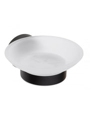 Portasapone da parete DARK in ottone nero e vetro 11x 5,5x 12,9cm