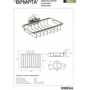 Portasapone OMEGA grill a parete ottone cromato 14x5,5x12,5cm