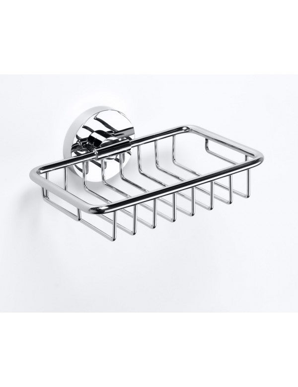 Portasapone OMEGA grill a parete ottone cromato 14x5,5x12,5cm