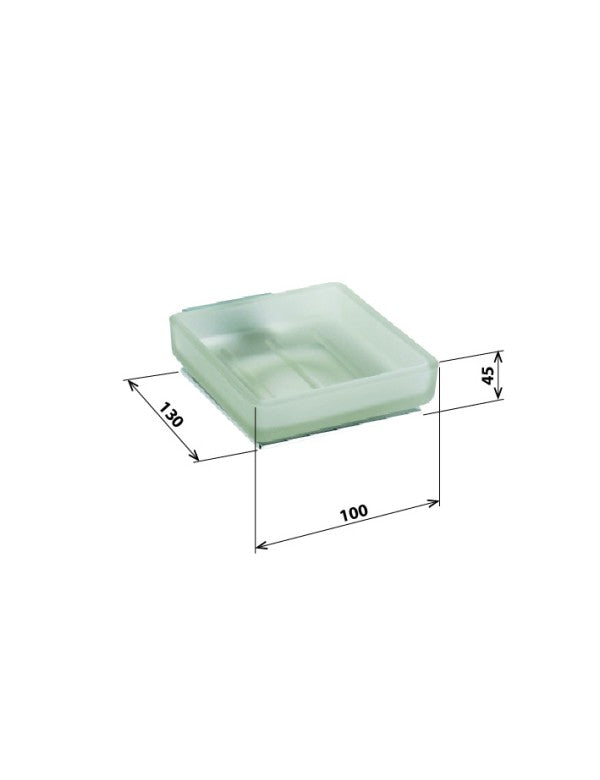 PLAZA portasapone da parete in vetro 13x10x4,5 cm