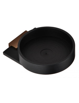 Portasapone da parete GALLA in ottone nero e oro 11,5 x10,7 x3,4 cm