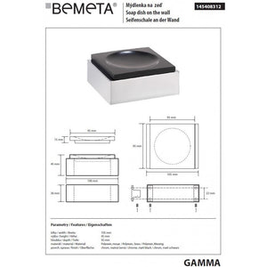 Portasapone da parete GAMMA in resina nera opaca 10,5 x9,5 x4,5 cm