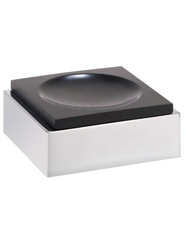 Portasapone da parete GAMMA in resina nera opaca 10,5 x9,5 x4,5 cm