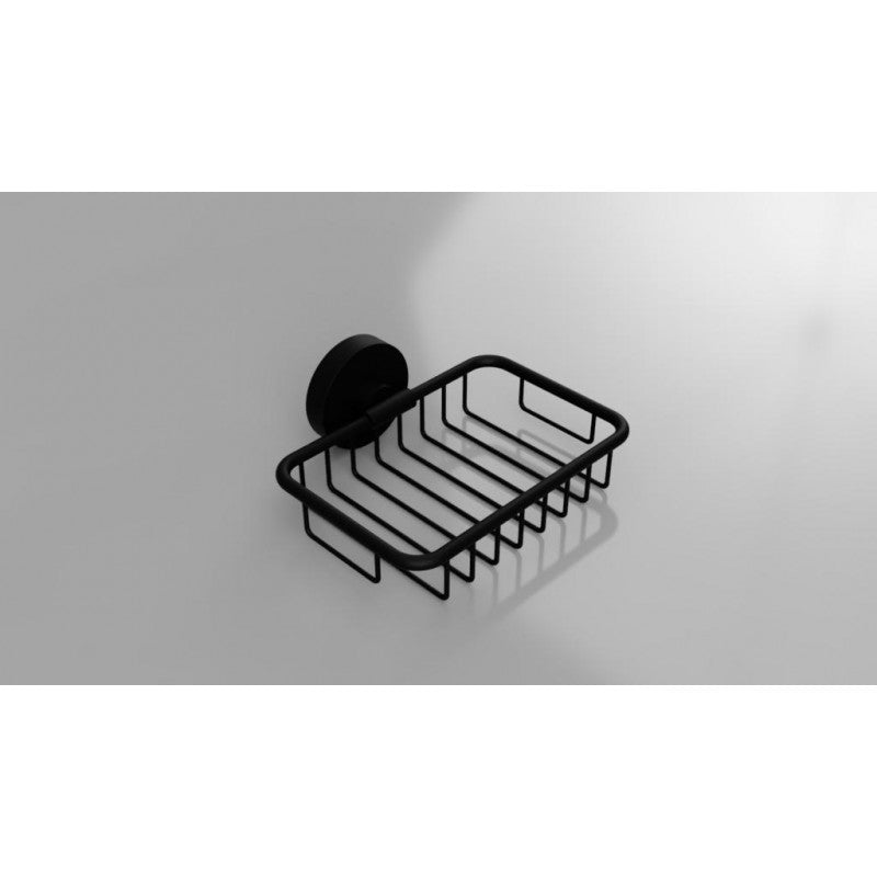 DARK portasapone a griglia da parete in ottone nero 14x5,5x12,5cm