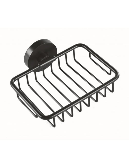 DARK portasapone a griglia da parete in ottone nero 14x5,5x12,5cm