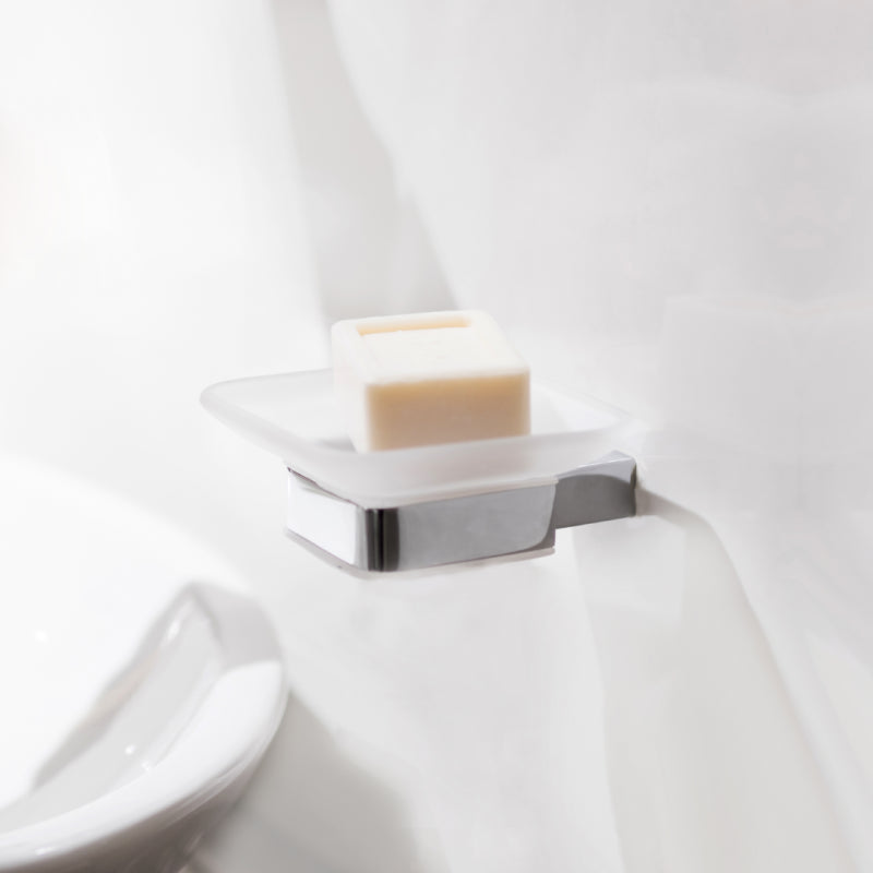 VIA portasapone da parete ottone cromato 10,3 x4,2 x11,7 cm