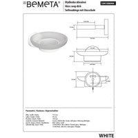 Portasapone da parete BIANCO in ottone bianco e vetro 11 x 5,5 x 12,9 cm