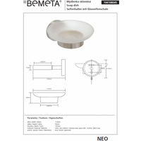 NEO Portasapone in Vetro e Acciaio 12,5x5,5x11cm